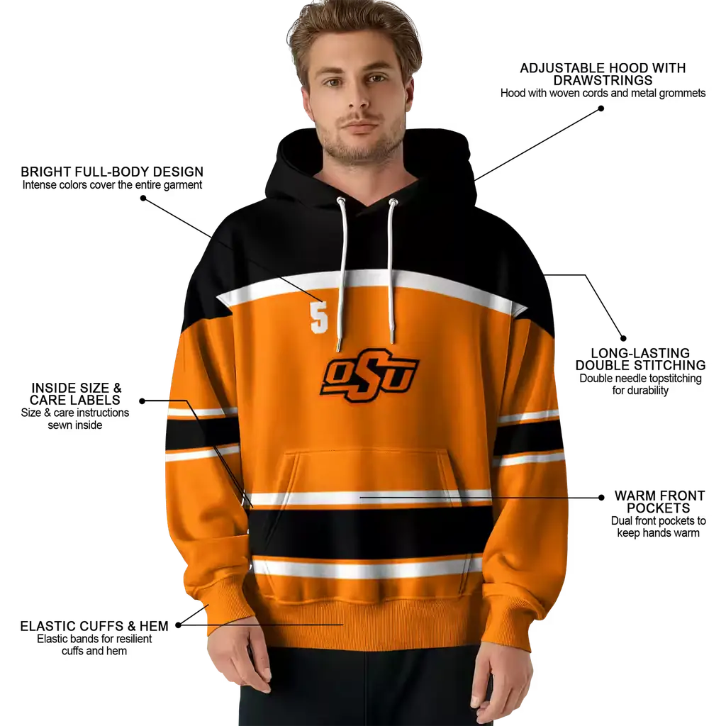 customized oklahoma state cowboys striped pattern orange hoodie latest model customized oklahoma state cowboys striped pattern orange hoodie latest model