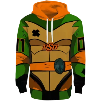 customized oklahoma state cowboys superhero armor orange green hoodie best selling