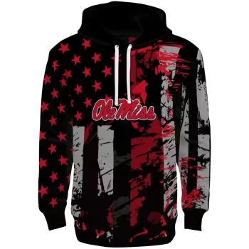 customized ole miss rebels distressed flag red black hoodie best selling