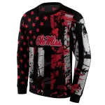customized ole miss rebels distressed flag red black hoodie best selling