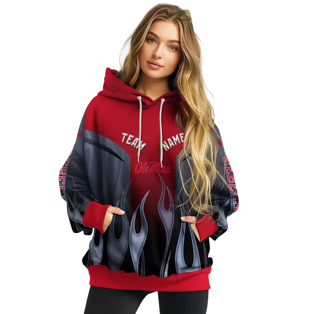 customized ole miss rebels flame design red hoodie high quality customized ole miss rebels flame design red hoodie high quality