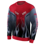 customized ole miss rebels flame design red hoodie best selling