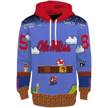 customized ole miss rebels mario blue black hoodie best selling