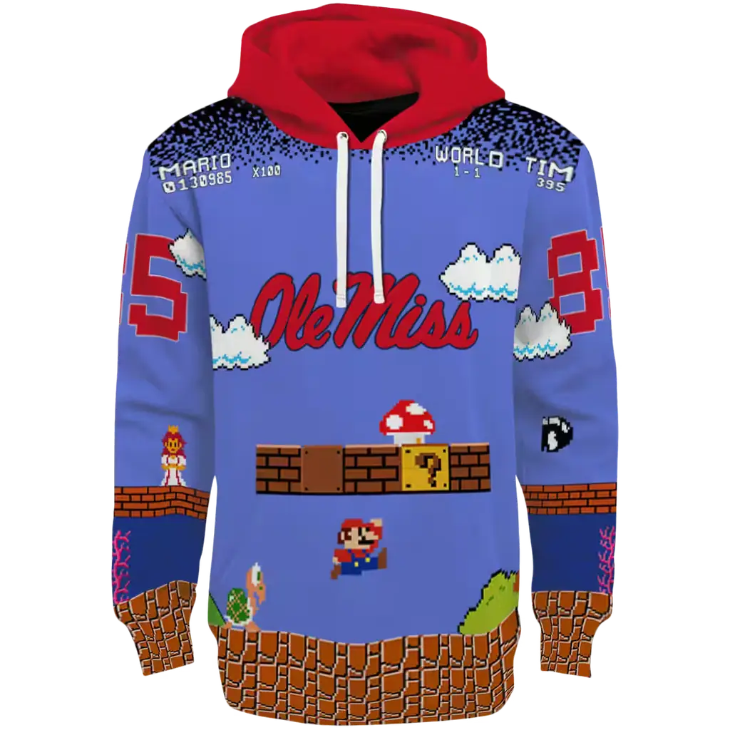customized ole miss rebels mario blue black hoodie best selling customized ole miss rebels mario blue black hoodie best selling