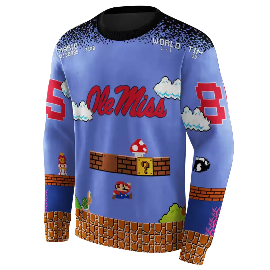 customized ole miss rebels mario blue black hoodie new arrival customized ole miss rebels mario blue black hoodie new arrival