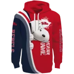 customized ole miss rebels peeking snoopy red hoodie best selling