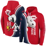 customized ole miss rebels peeking snoopy red hoodie best selling