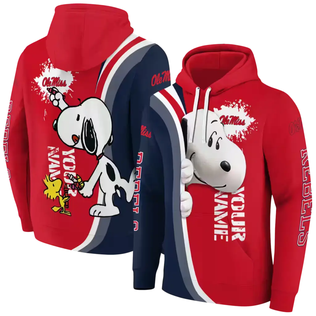 customized ole miss rebels peeking snoopy red hoodie fashion forward customized ole miss rebels peeking snoopy red hoodie fashion forward