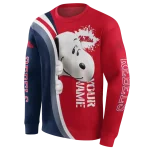 customized ole miss rebels peeking snoopy red hoodie best selling