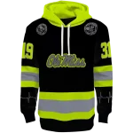 customized ole miss rebels safety motif black neon green hoodie best selling