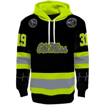 customized ole miss rebels safety motif black neon green hoodie best selling