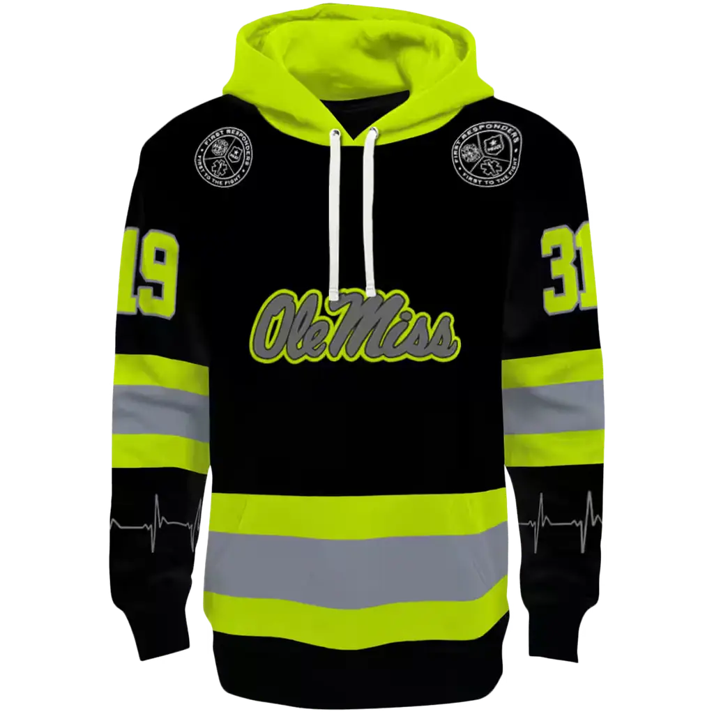 customized ole miss rebels safety motif black neon green hoodie best selling customized ole miss rebels safety motif black neon green hoodie best selling