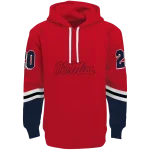 customized ole miss rebels striped sleeves red hoodie best selling