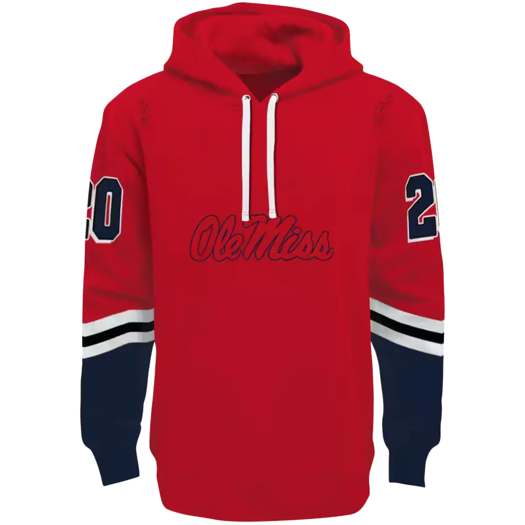 customized ole miss rebels striped sleeves red hoodie best selling customized ole miss rebels striped sleeves red hoodie best selling