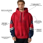 customized ole miss rebels striped sleeves red hoodie best selling