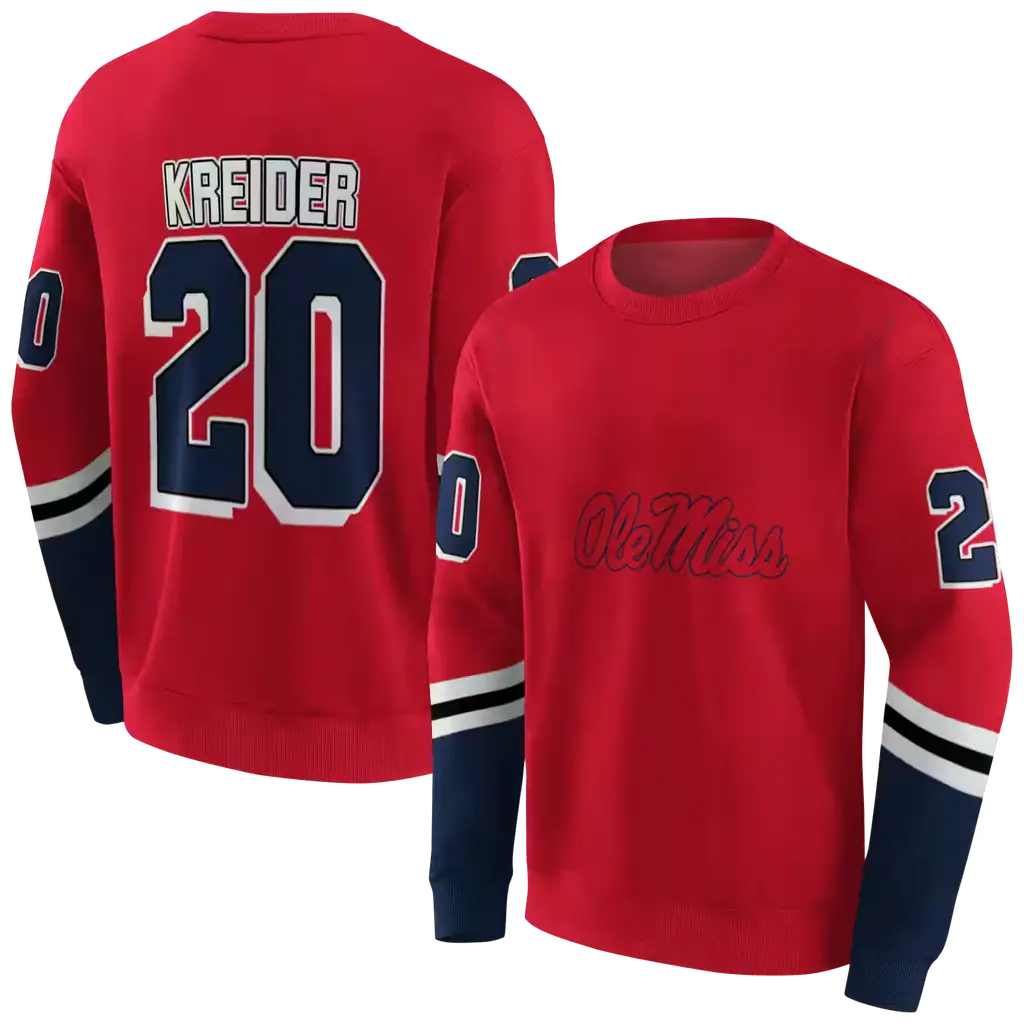 customized ole miss rebels striped sleeves red hoodie premium grade customized ole miss rebels striped sleeves red hoodie premium grade