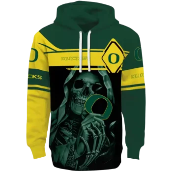 customized oregon ducks grim reaper green black hoodie best selling