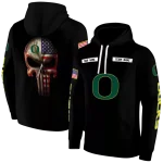 customized oregon ducks punisher skull black hoodie best selling