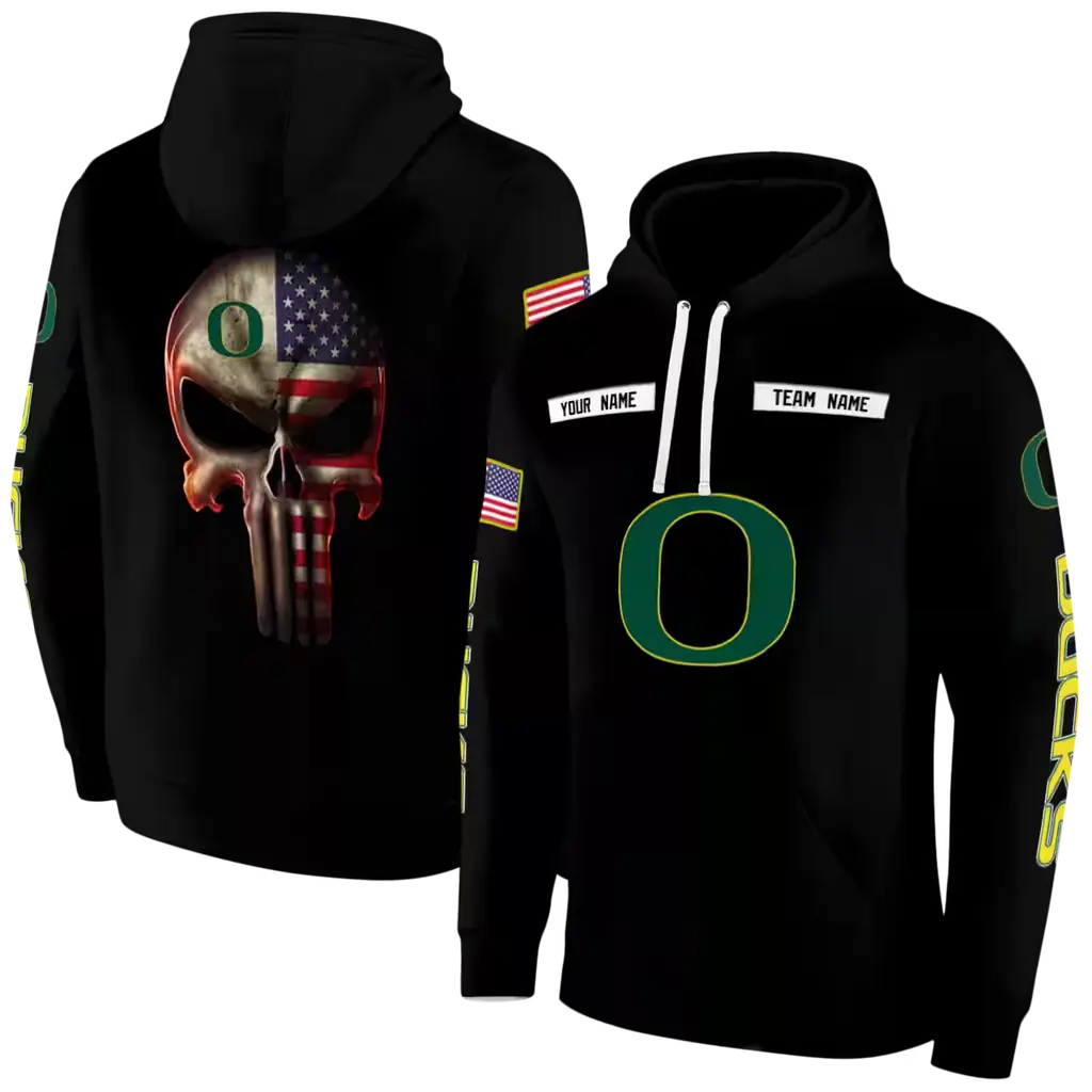 customized oregon ducks punisher skull black hoodie fashion forward customized oregon ducks punisher skull black hoodie fashion forward
