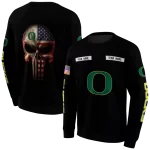 customized oregon ducks punisher skull black hoodie best selling