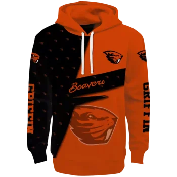 customized oregon state beavers abstract shape orange hoodie best selling