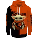 customized oregon state beavers baby yoda orange black hoodie best selling