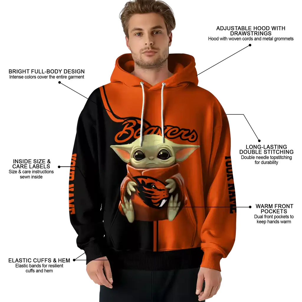 customized oregon state beavers baby yoda orange black hoodie latest model customized oregon state beavers baby yoda orange black hoodie latest model
