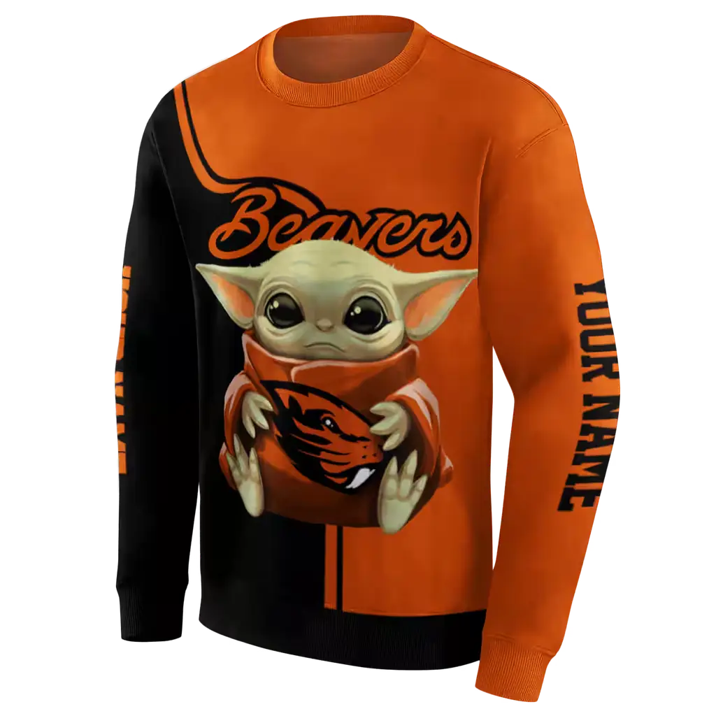 customized oregon state beavers baby yoda orange black hoodie new arrival customized oregon state beavers baby yoda orange black hoodie new arrival
