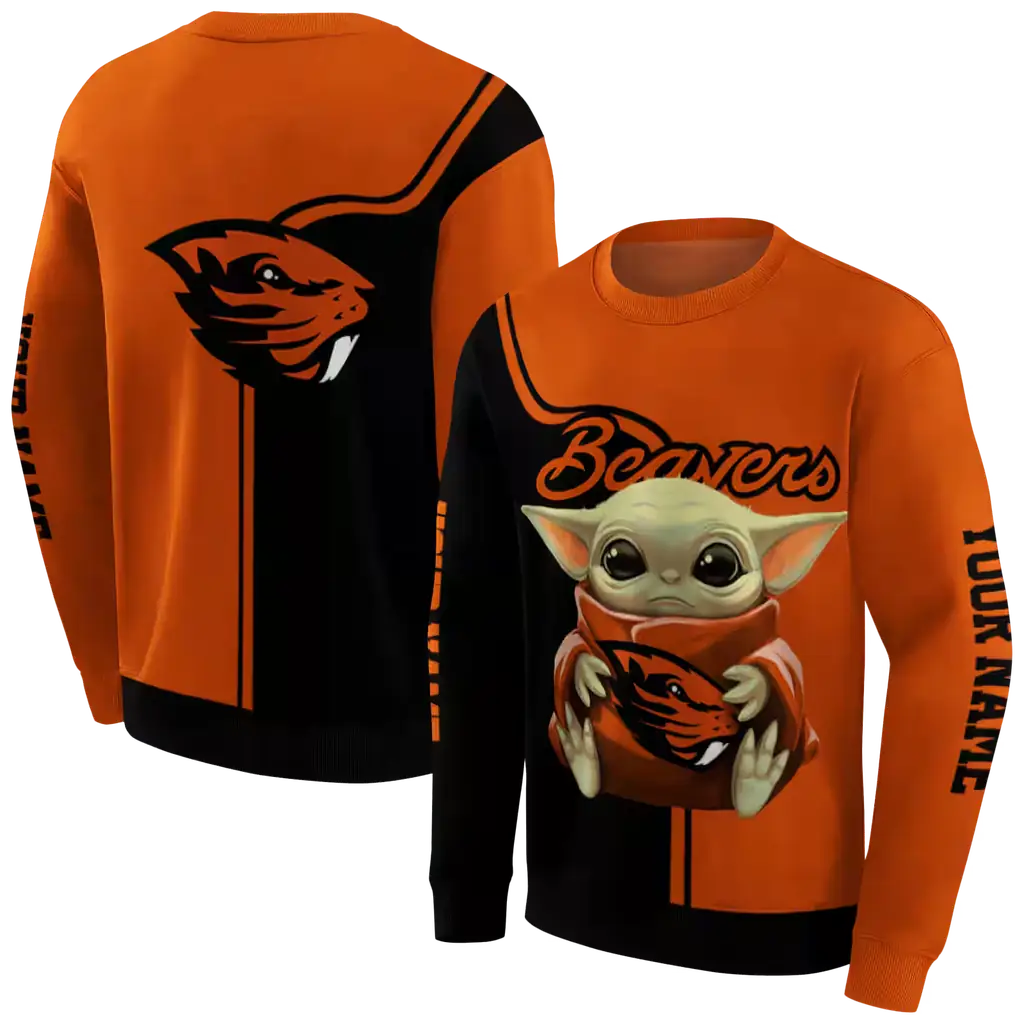 customized oregon state beavers baby yoda orange black hoodie premium grade customized oregon state beavers baby yoda orange black hoodie premium grade