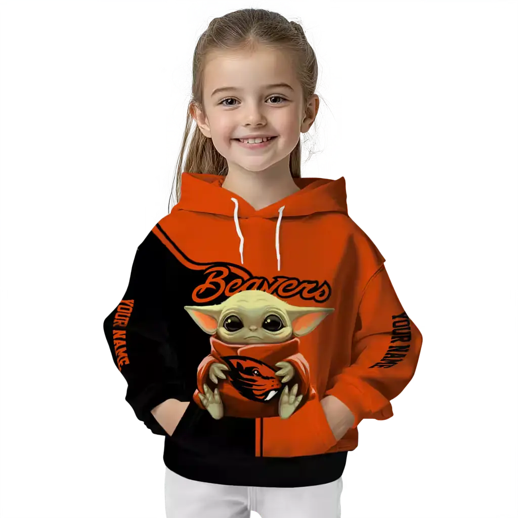 customized oregon state beavers baby yoda orange black hoodie top rated customized oregon state beavers baby yoda orange black hoodie top rated