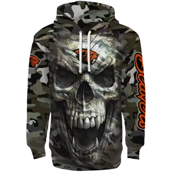 customized oregon state beavers camo skull hoodie best selling