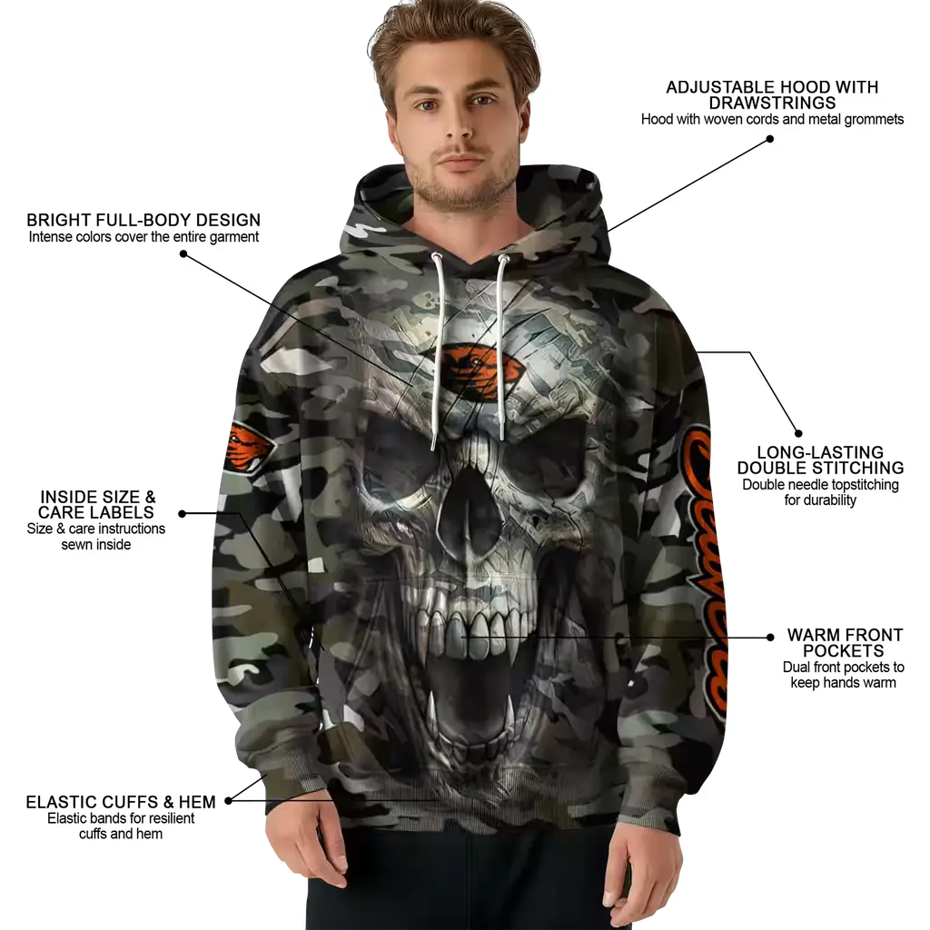 customized oregon state beavers camo skull hoodie latest model customized oregon state beavers camo skull hoodie latest model