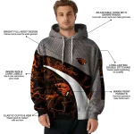 customized oregon state beavers hexagonal mesh orange black gray hoodie best selling