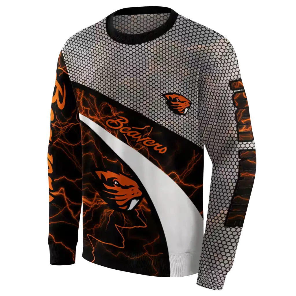 customized oregon state beavers hexagonal mesh orange black gray hoodie new arrival customized oregon state beavers hexagonal mesh orange black gray hoodie new arrival