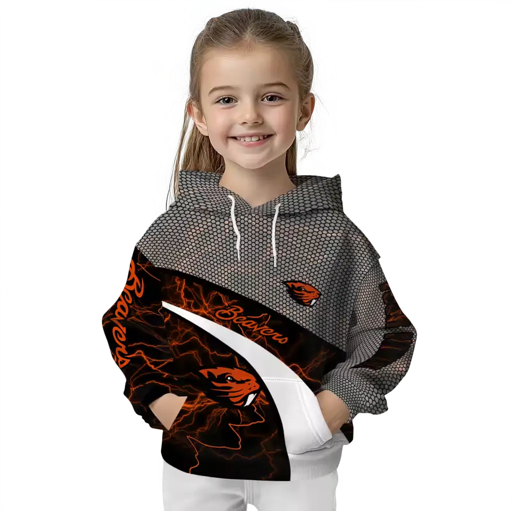 customized oregon state beavers hexagonal mesh orange black gray hoodie top rated customized oregon state beavers hexagonal mesh orange black gray hoodie top rated