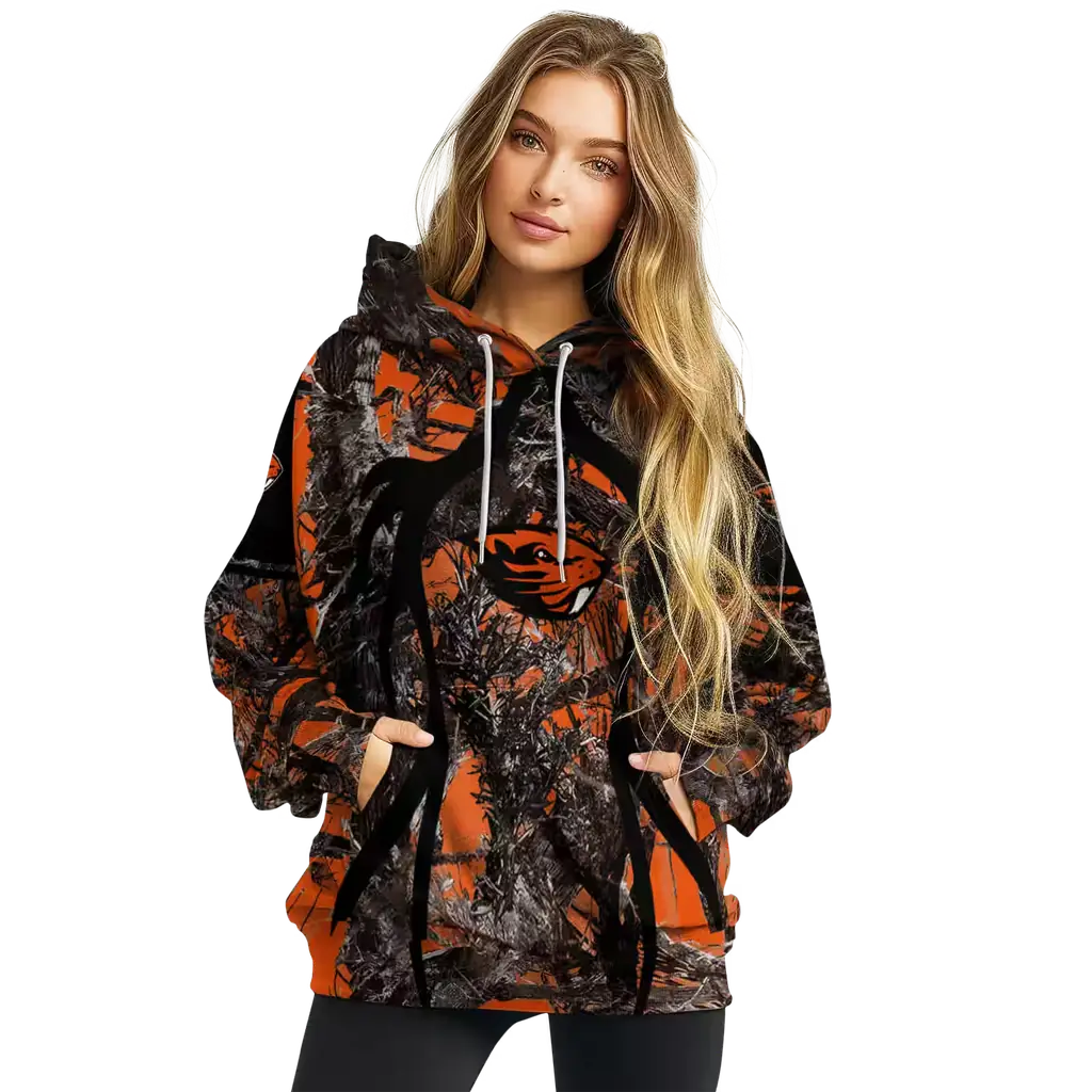 customized oregon state beavers hunting theme orange black hoodie high quality customized oregon state beavers hunting theme orange black hoodie high quality
