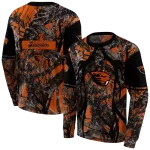 customized oregon state beavers hunting theme orange black hoodie best selling