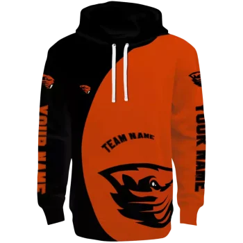 customized oregon state beavers minimalist design orange black hoodie best selling