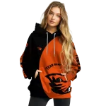 customized oregon state beavers minimalist design orange black hoodie best selling