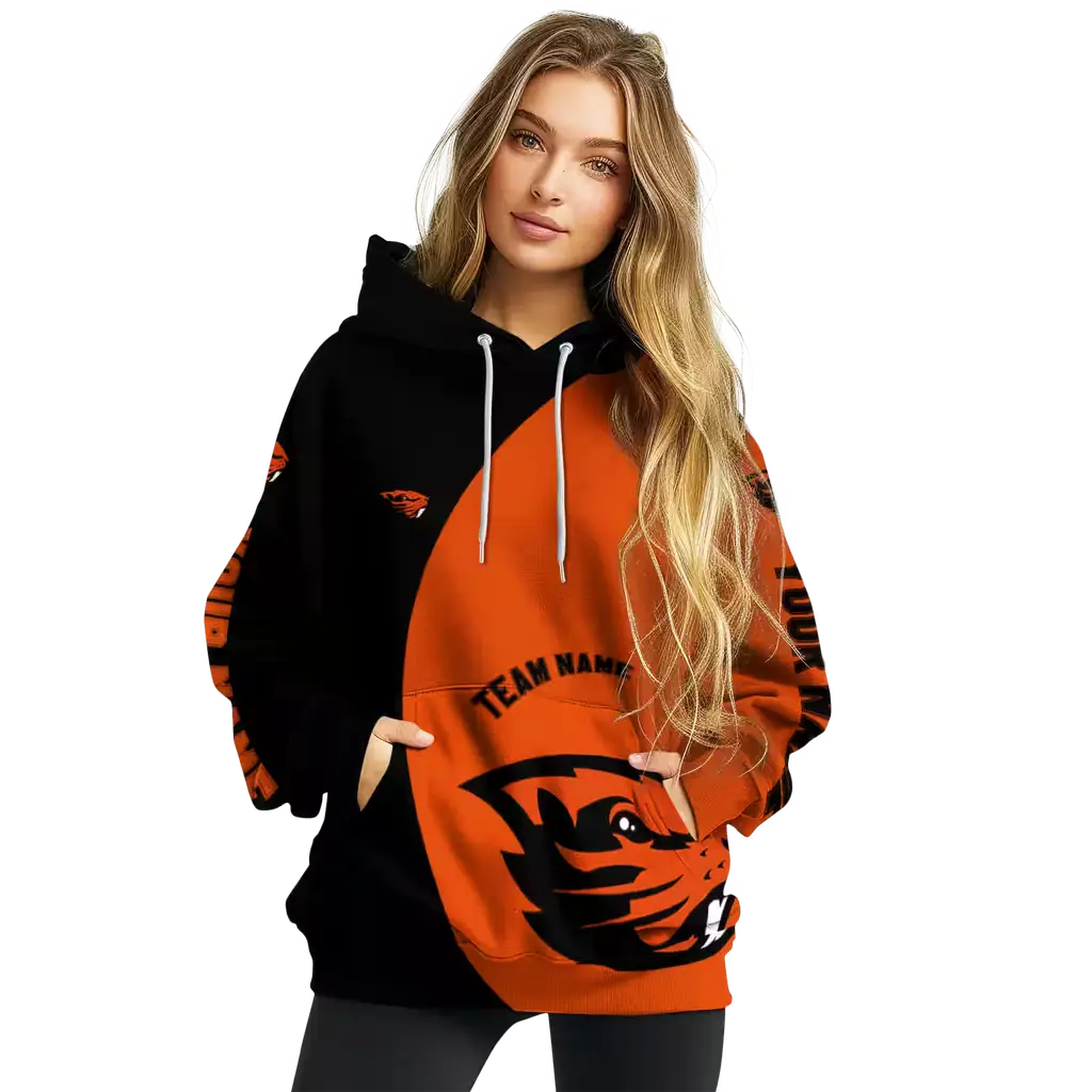 customized oregon state beavers minimalist design orange black hoodie high quality customized oregon state beavers minimalist design orange black hoodie high quality