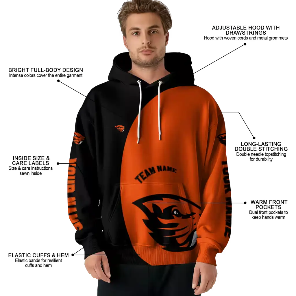 customized oregon state beavers minimalist design orange black hoodie latest model customized oregon state beavers minimalist design orange black hoodie latest model