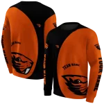 customized oregon state beavers minimalist design orange black hoodie best selling