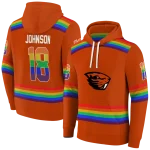 customized oregon state beavers rainbow stripes orange hoodie best selling