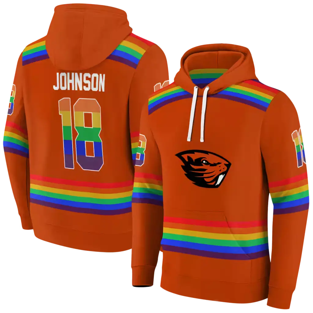 customized oregon state beavers rainbow stripes orange hoodie fashion forward customized oregon state beavers rainbow stripes orange hoodie fashion forward