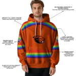 customized oregon state beavers rainbow stripes orange hoodie best selling