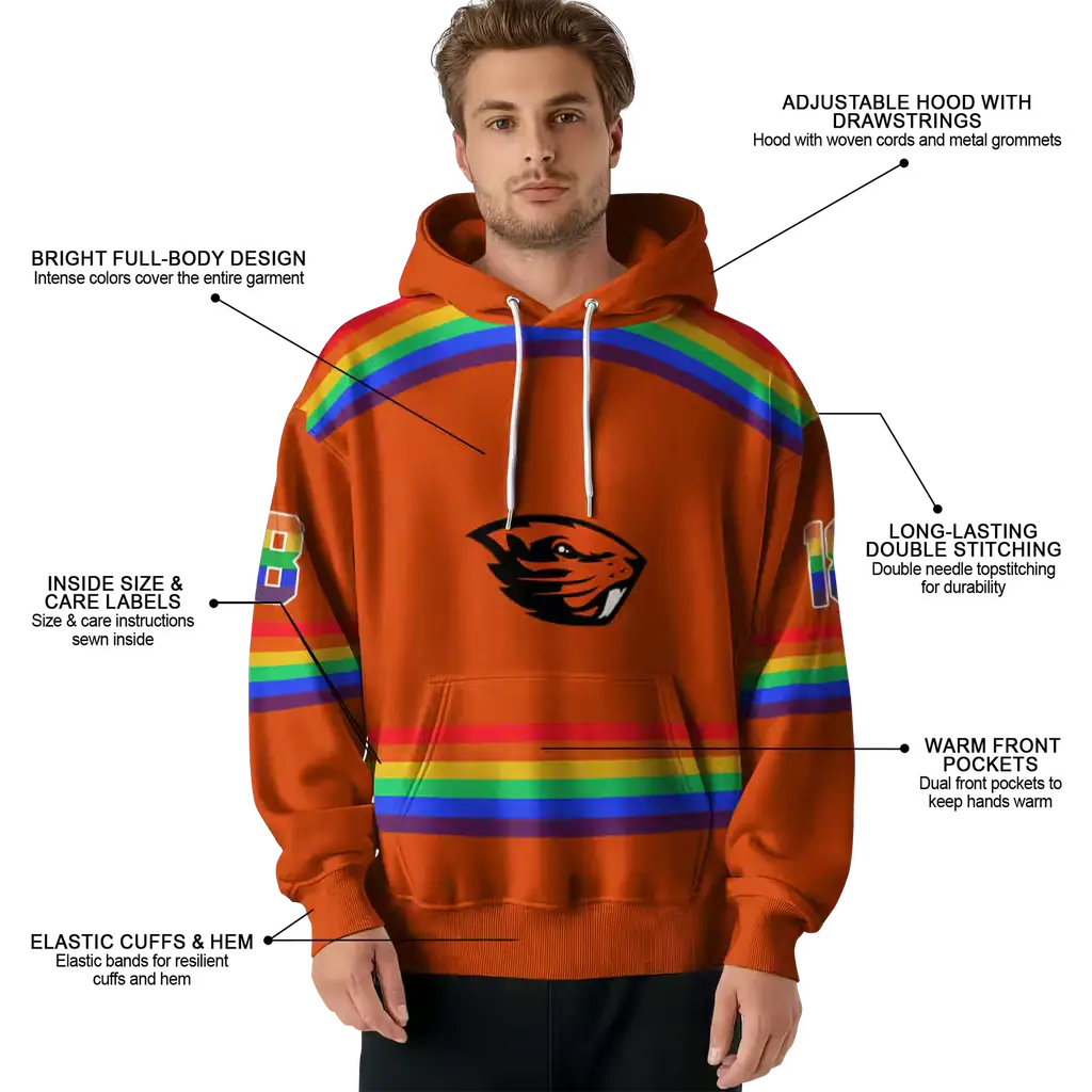 customized oregon state beavers rainbow stripes orange hoodie latest model customized oregon state beavers rainbow stripes orange hoodie latest model