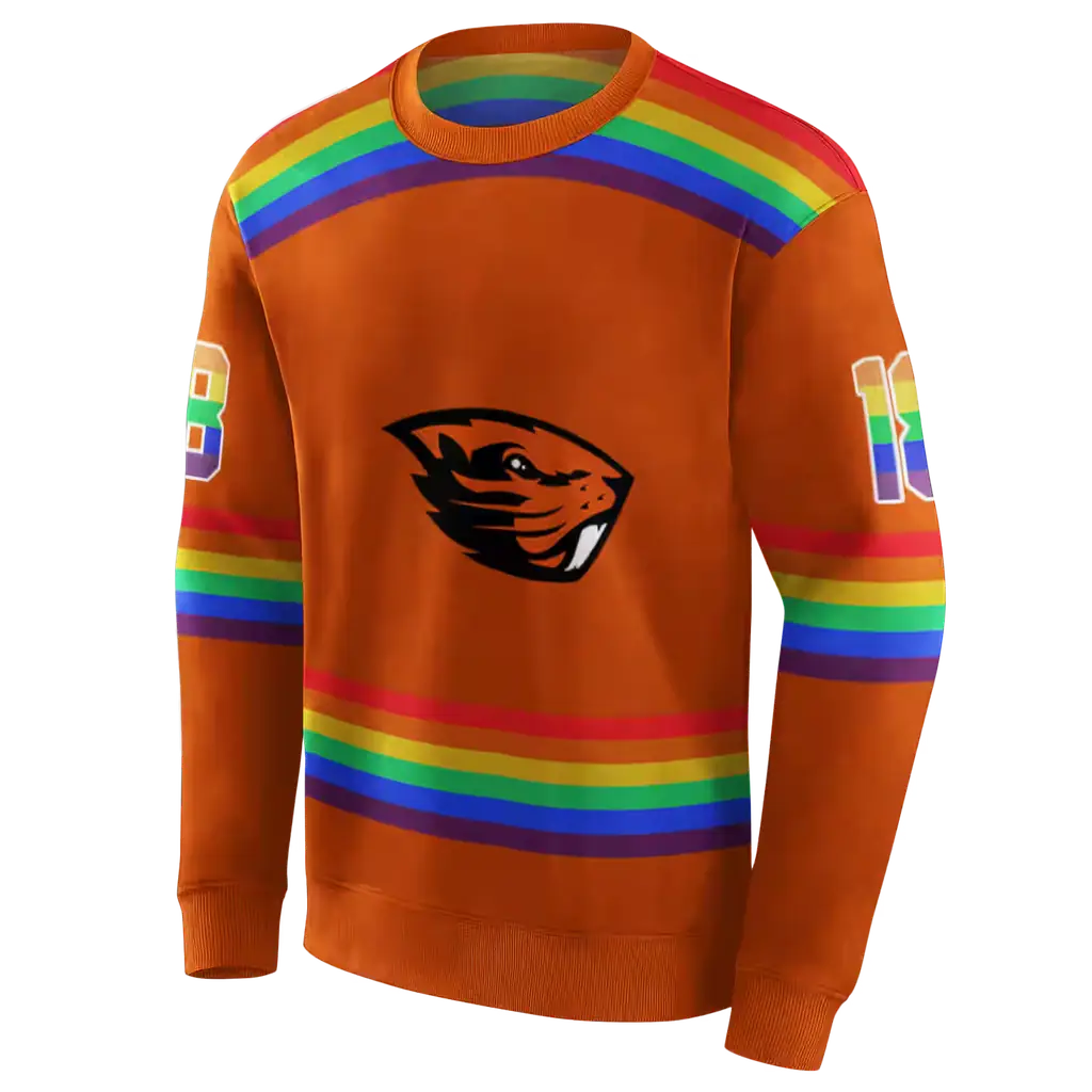 customized oregon state beavers rainbow stripes orange hoodie new arrival customized oregon state beavers rainbow stripes orange hoodie new arrival