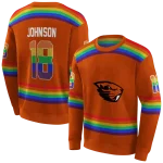 customized oregon state beavers rainbow stripes orange hoodie best selling