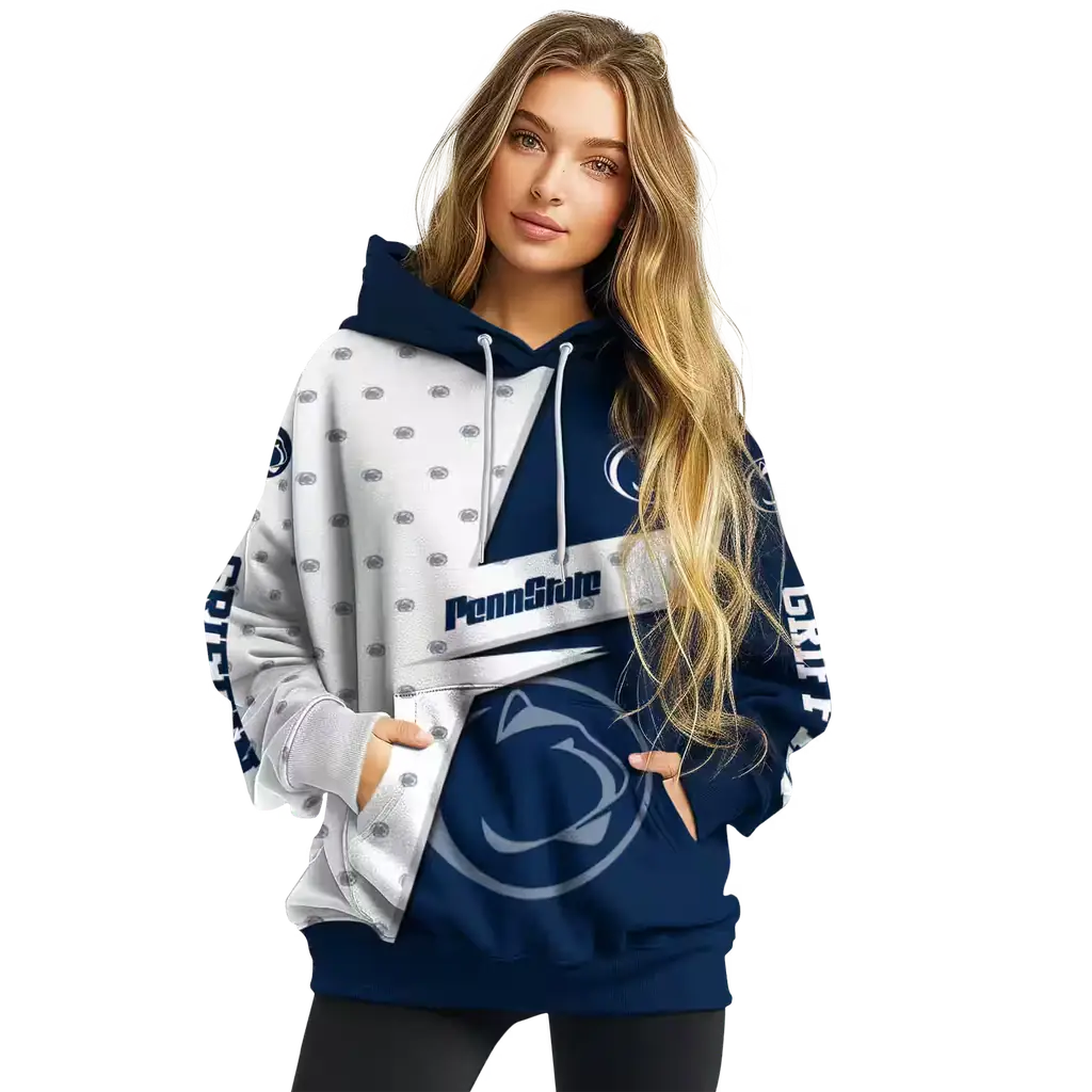 customized penn state nittany lions abstract shape blue hoodie high quality customized penn state nittany lions abstract shape blue hoodie high quality