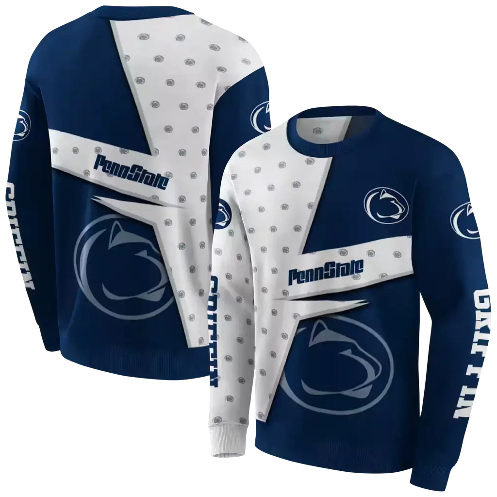 customized penn state nittany lions abstract shape blue hoodie premium grade customized penn state nittany lions abstract shape blue hoodie premium grade